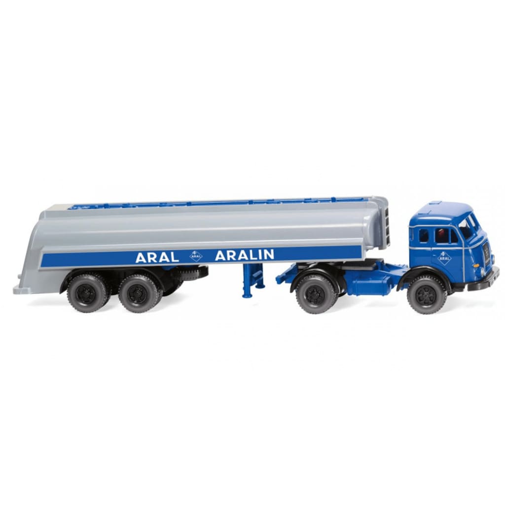 Wiking miniatuurtankoplegger Henschel 1:87 blauw/grijs