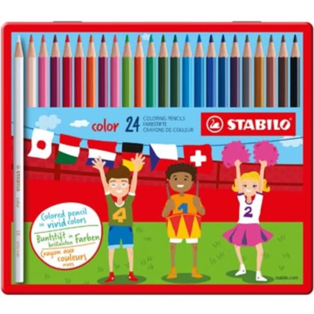 Afbeelding STABILO kleurpotlood Color 24 potloden in een metalen doos door Vidaxl.nl
