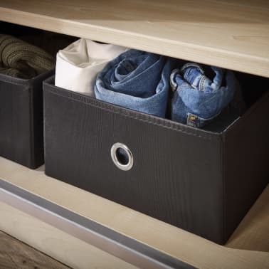 Leifheit Boîte de Rangement Vêtements 2 Pièces Noir//Gris 27,5 x 28 x 13 cm