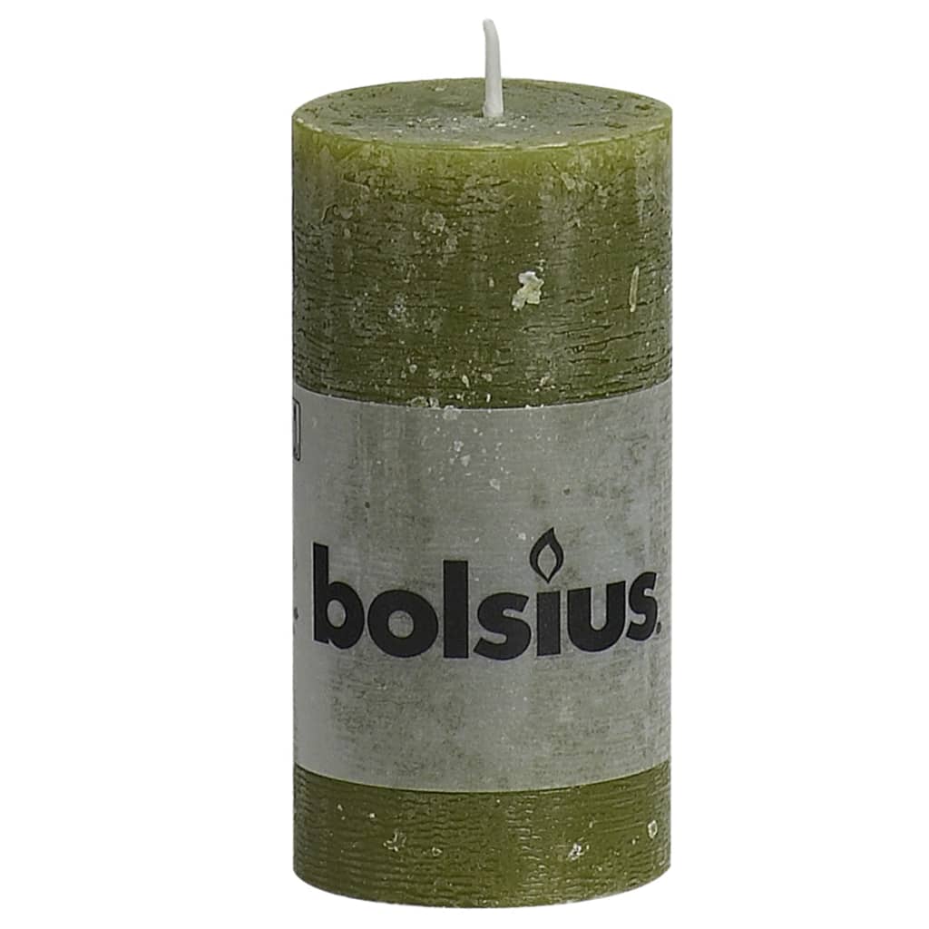 

Bolsius Rustiekkaarsen 8 st 100x50 mm olijfgroen
