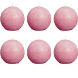 Bolsius Bougie rustique 6 pcs 80 mm Rose