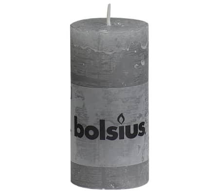 Bolsius rustične debele svijeće 8 kom 100 x 50 mm svjetlosive