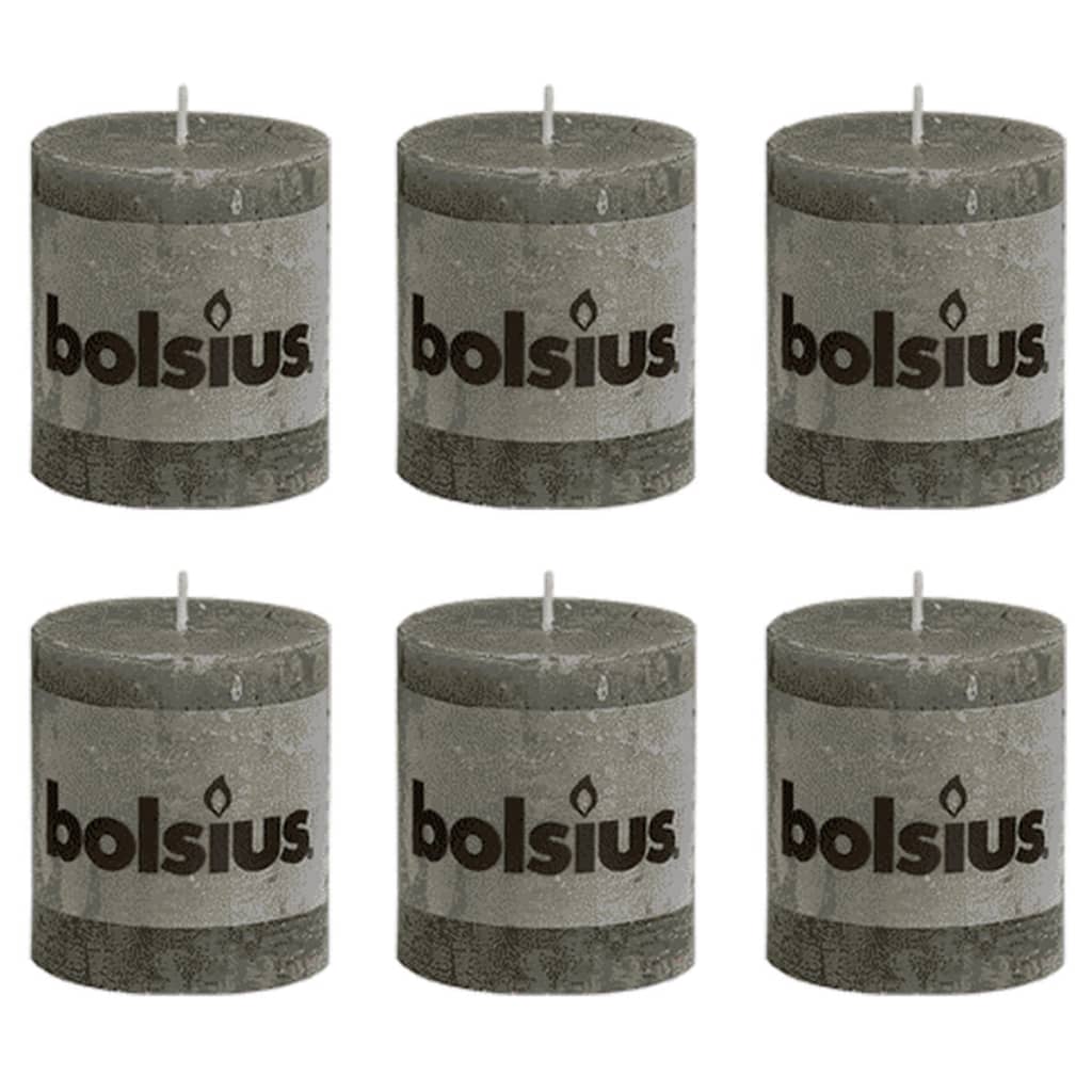 Bolsius Rustiikki Pilarikynttilä 80 x 68 mm Pohjoisen Harmaa 6 kpl