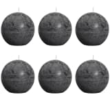 Bolsius Velas rústicas redondas 6 pcs 80 mm cinzento escuro