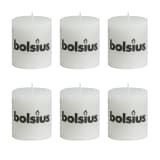 Bolsius Rustic Pillar Candle 80 x 68 mm White 6 pcs