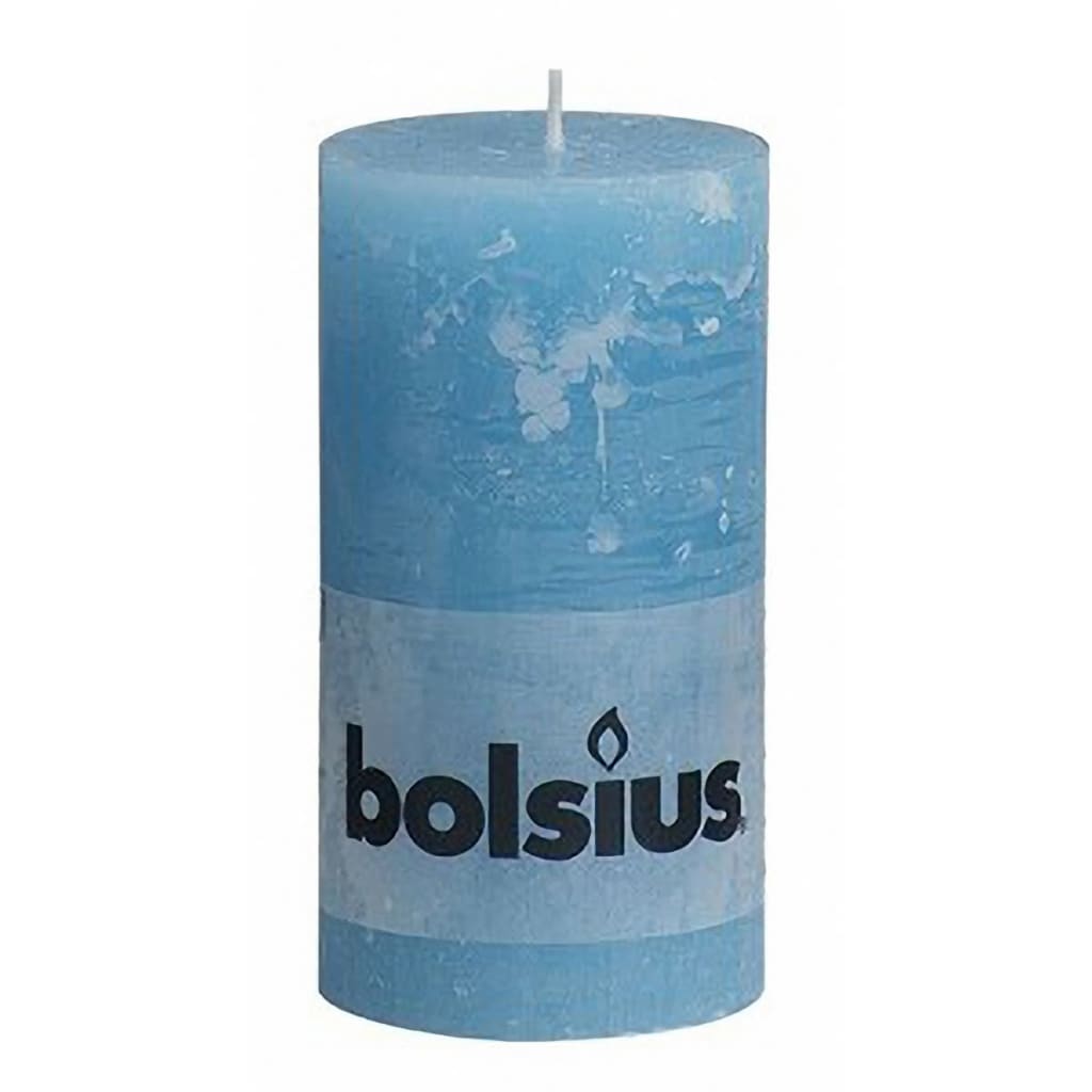 Bolsius Rustieke Pilaarkaars 130 x 68 mm Aqua 6 stuks