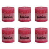 Bolsius Velas rústicas cilíndricas 6 pcs 100x100 mm fúcsia