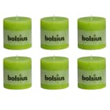 Bolsius Velas rústicas cilíndricas 6 pcs 100x100 mm lima