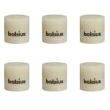 Bolsius Velas rústicas cilíndricas 6 pcs 100x100 mm marfim