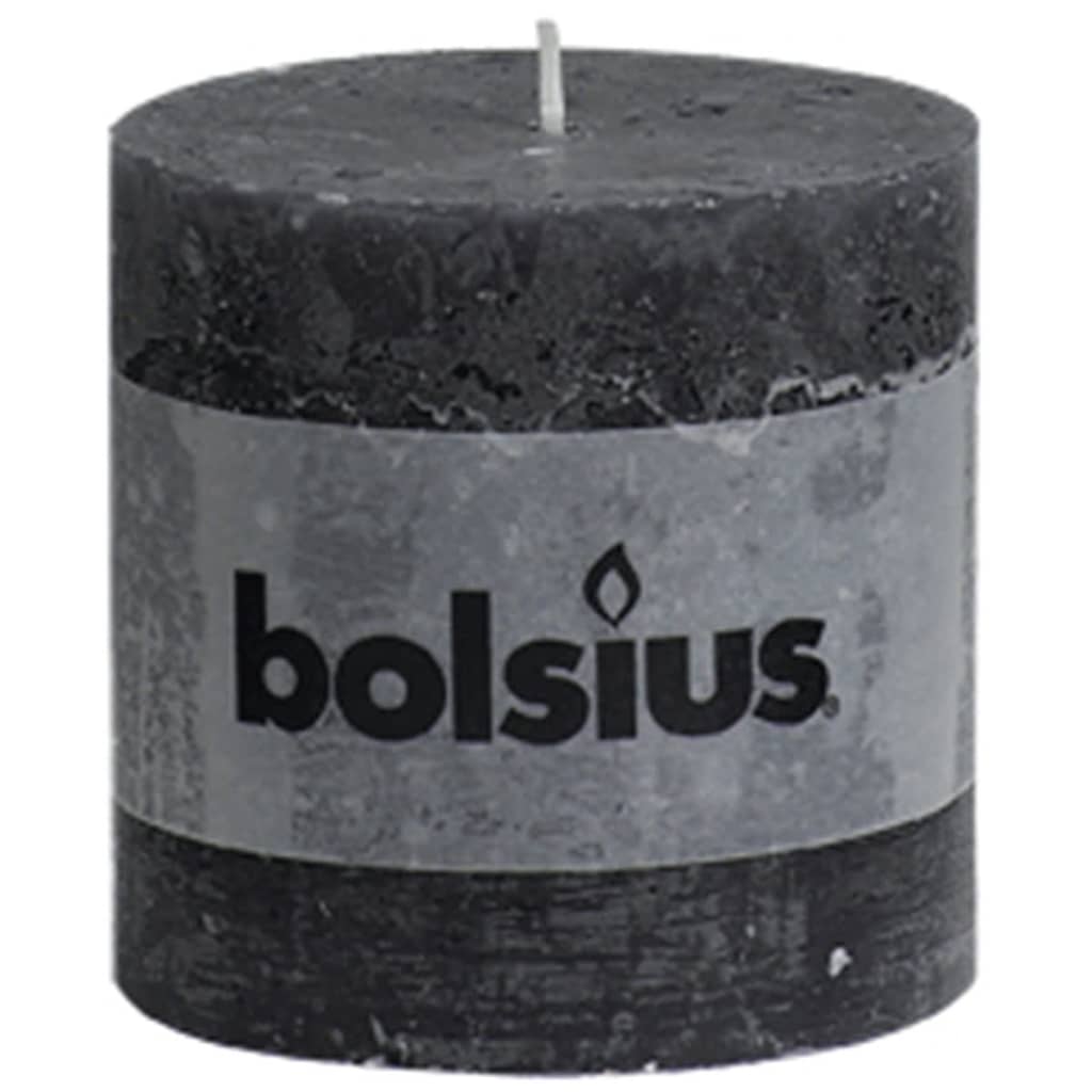 VidaXL - Bolsius Rustiekkaarsen 100x100 mm donkergrijs 6 st