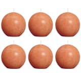 Bolsius Velas rústicas redondas 6 pcs 80 mm laranja