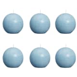 Bolsius Velas rústicas redondas 6 pcs 80 mm ciano