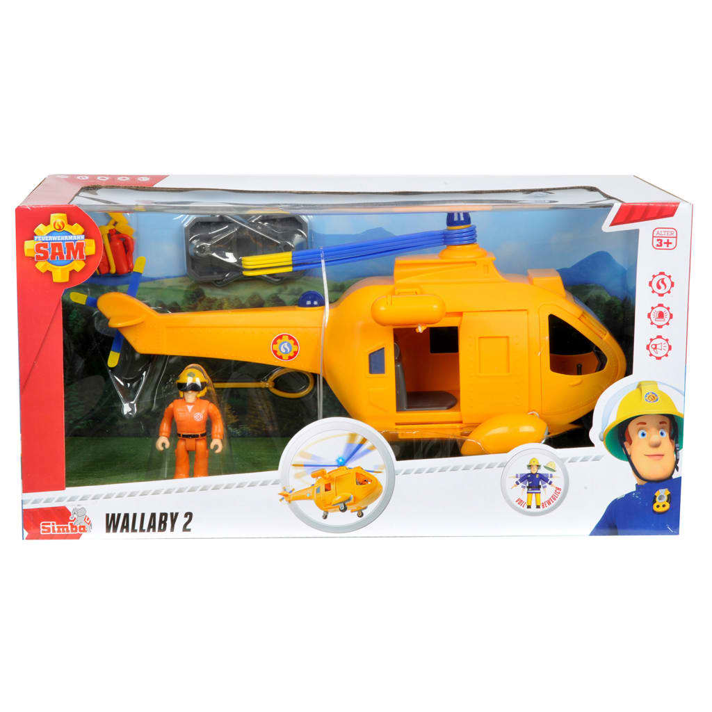Helicopter Wallaby 2 + Figuur Brandweerman Sam B/o