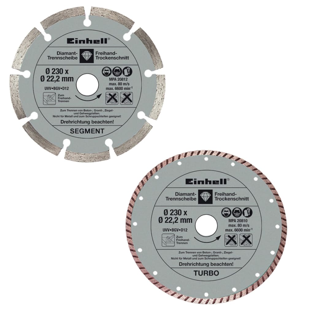 

Einhell diamantschijf 230 mm 2 st
