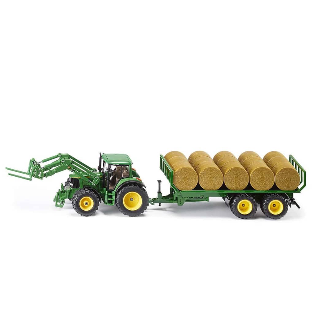 Siku John Deer tractor met ronde balenwagen 1:32 541322