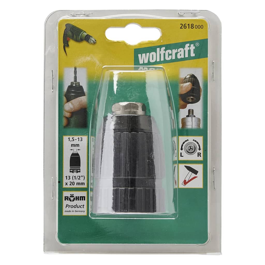 

wolfcraft Snelspanboorkop 1,5 - 13 mm zwart 2618000