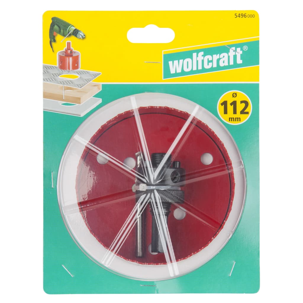 wolfcraft Otwornica bimetalowa, 112 mm, czerwona, 5496000