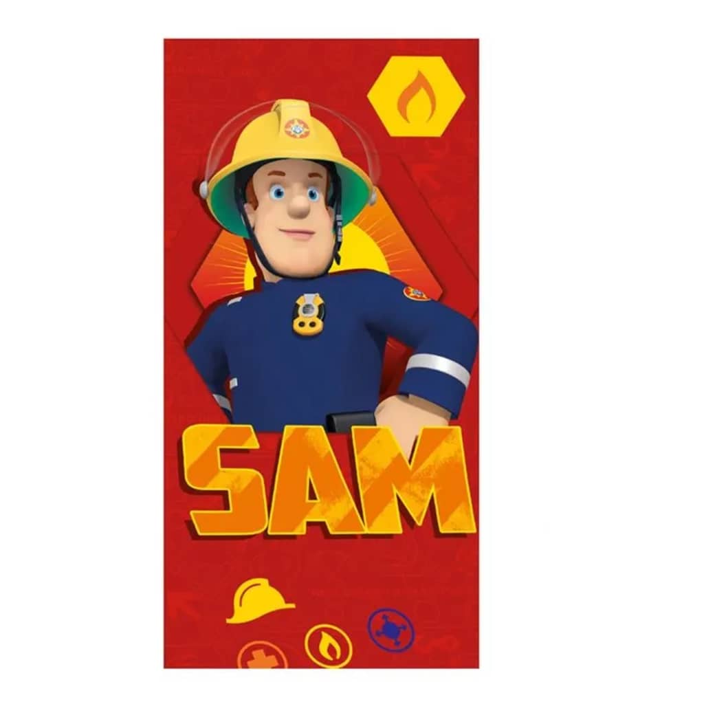Brandweerman Sam strandlaken - 100% katoen - 75x150 cm - Rood