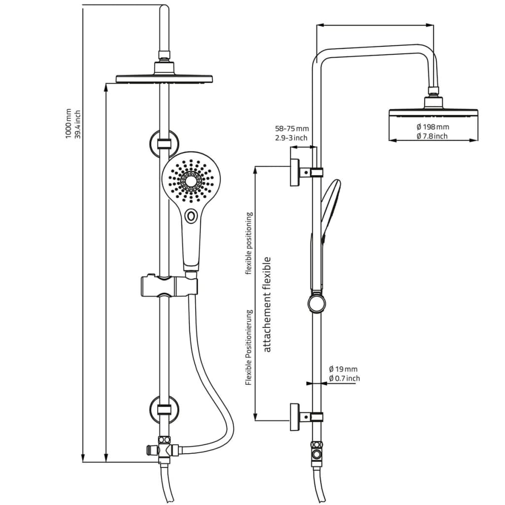 Rainshower Set With Massaging Showerhead Bahamas Chrome 91440 RIDDER 15 width=274