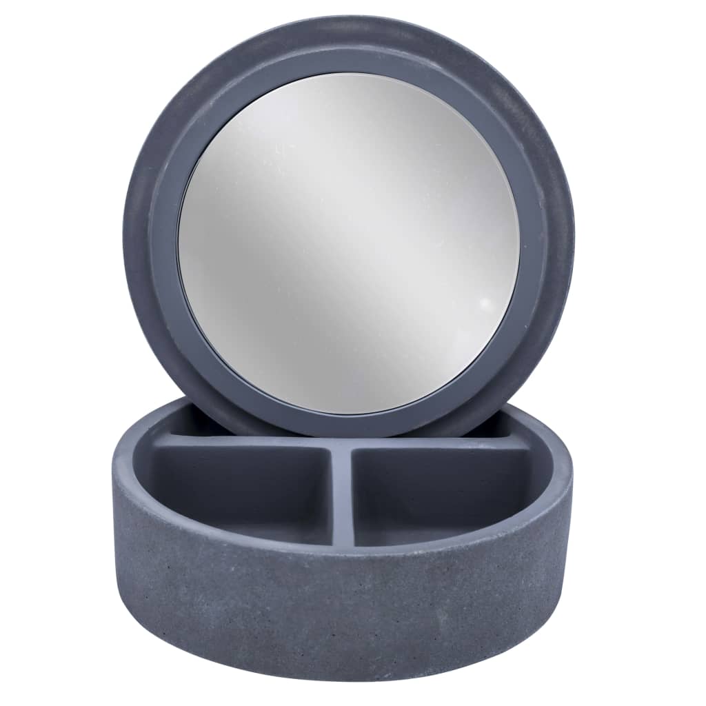 RIDDER Cosmeticadoos met spiegel cement grijs