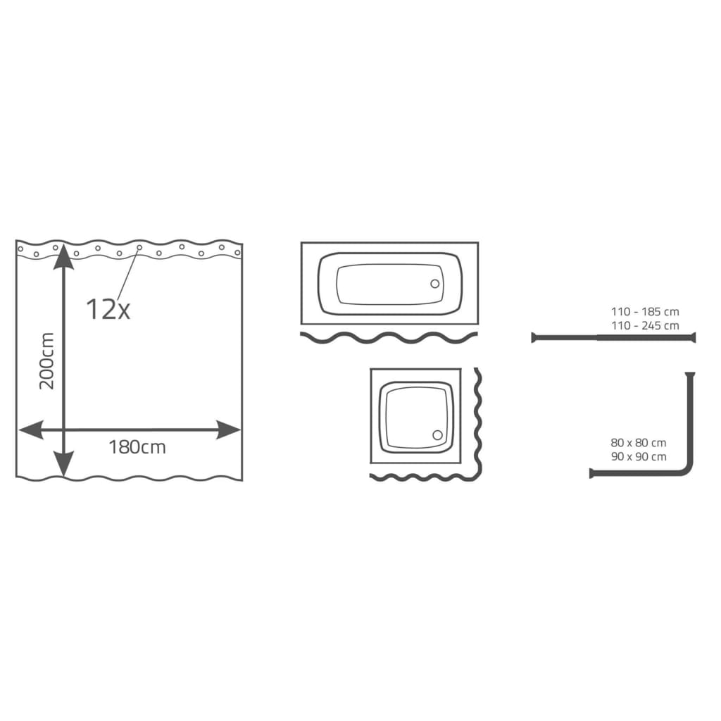 Perdea de duș „Snail”, textil