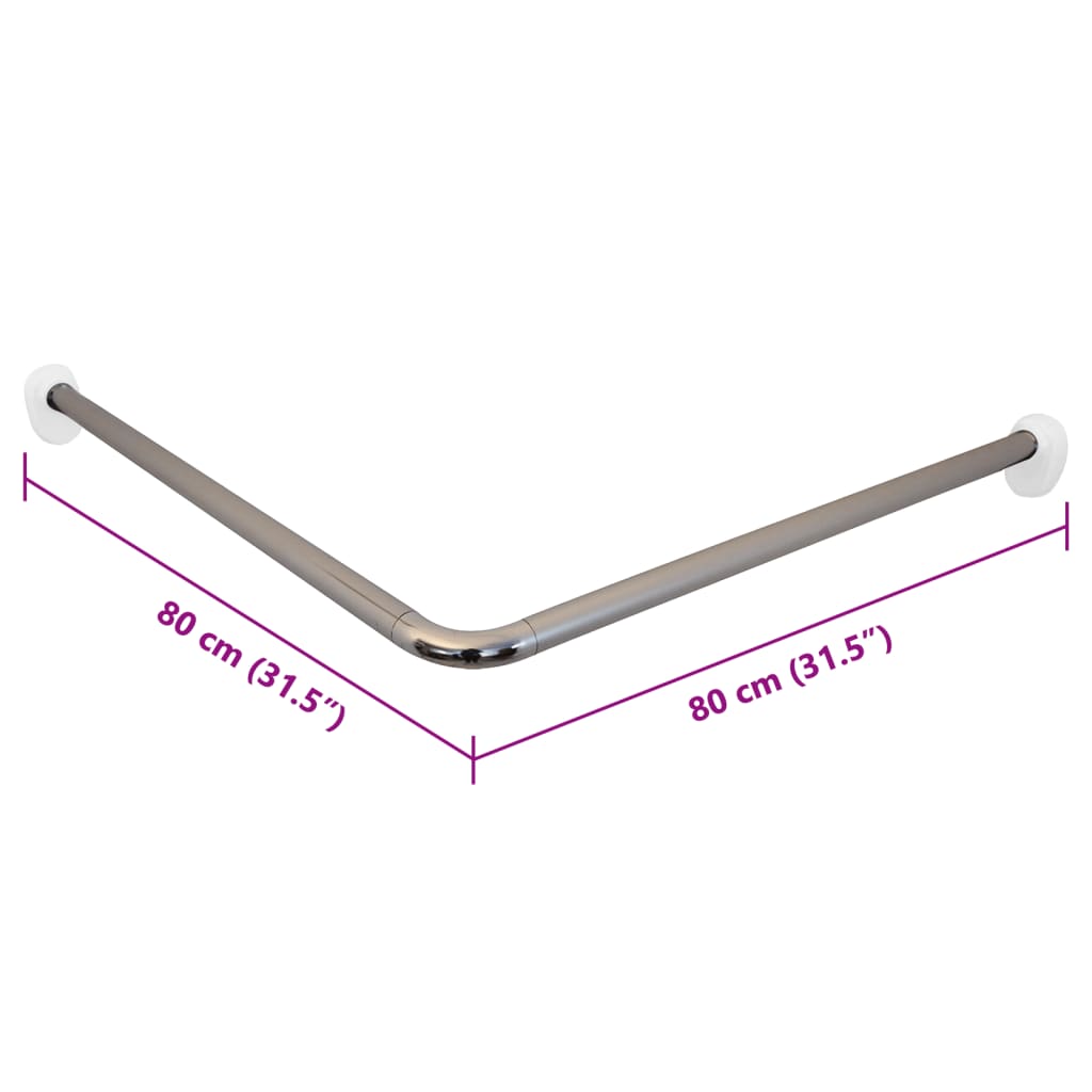 

RIDDER Hoekdouchegordijnstang 80x80x2,5 cm chroom