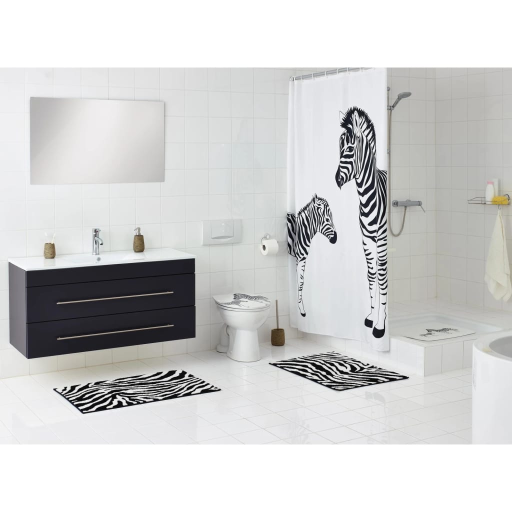 RIDDER Douchemat Zebra 54x54 cm wit en zwart afbeelding