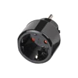 Brennenstuhl reseadapter, EU till US/Jap, jordad, petskydd, svart