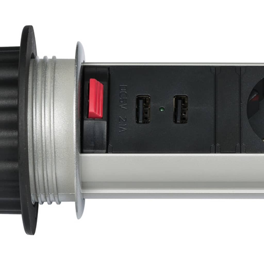 

Brennenstuhl Tafelstekkerdoos 3-weg Tower Power met USB-oplader 2 m