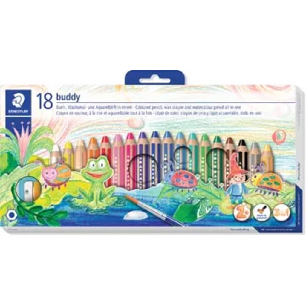 STAEDTLER kleurpotlood Buddy 3-in-1, doos van 18 stuks in geassorte...