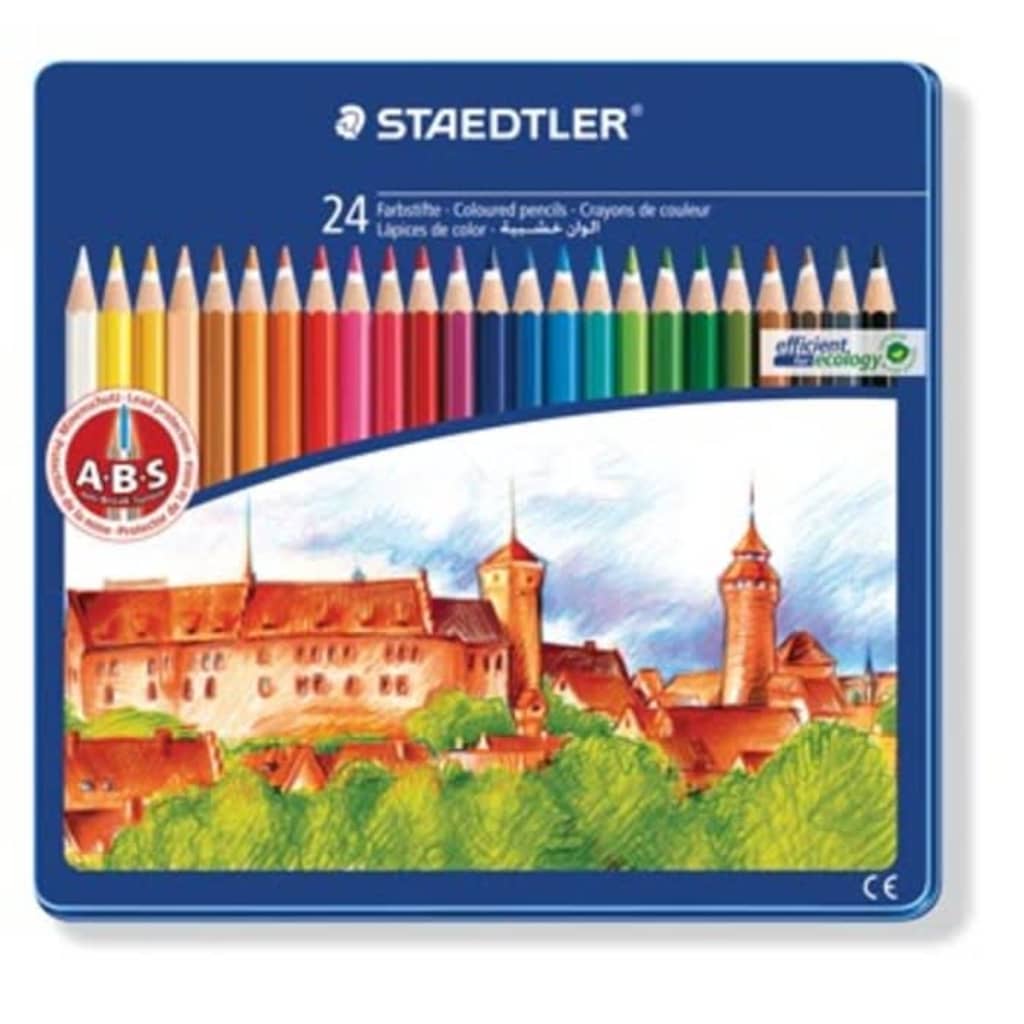 STAEDTLER kleurpotlood Noris Club 24 potloden in een metalen doos