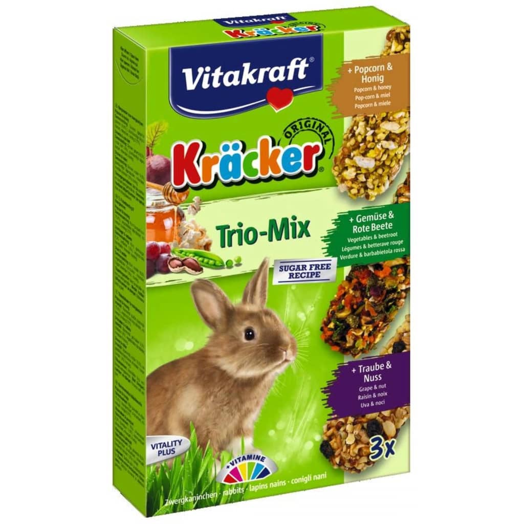 Afbeelding Vitakraft Konijn Kracker 3in1 - Konijnensnack - Musli&Groenten&Popcorn door Vidaxl.nl