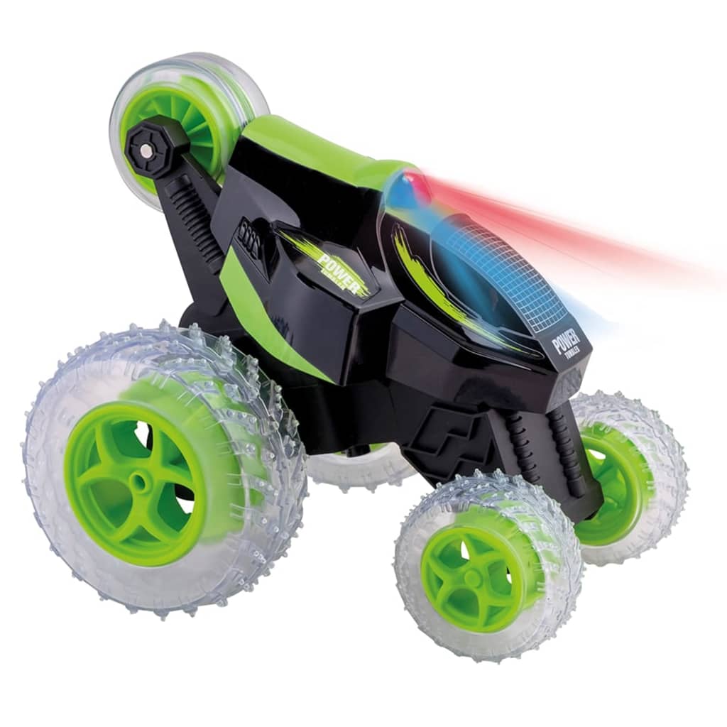 Happy People RC stuntauto met verlichting 17 cm zwart/groen Happy People RC stuntauto met verlichting 17 cm zwart/groen