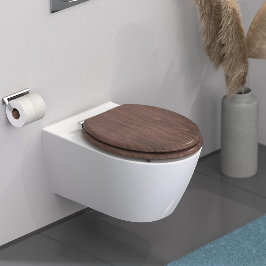 SCHÜTTE Toiletbril soft-close DARK WOOD MDF - Afbeelding 3