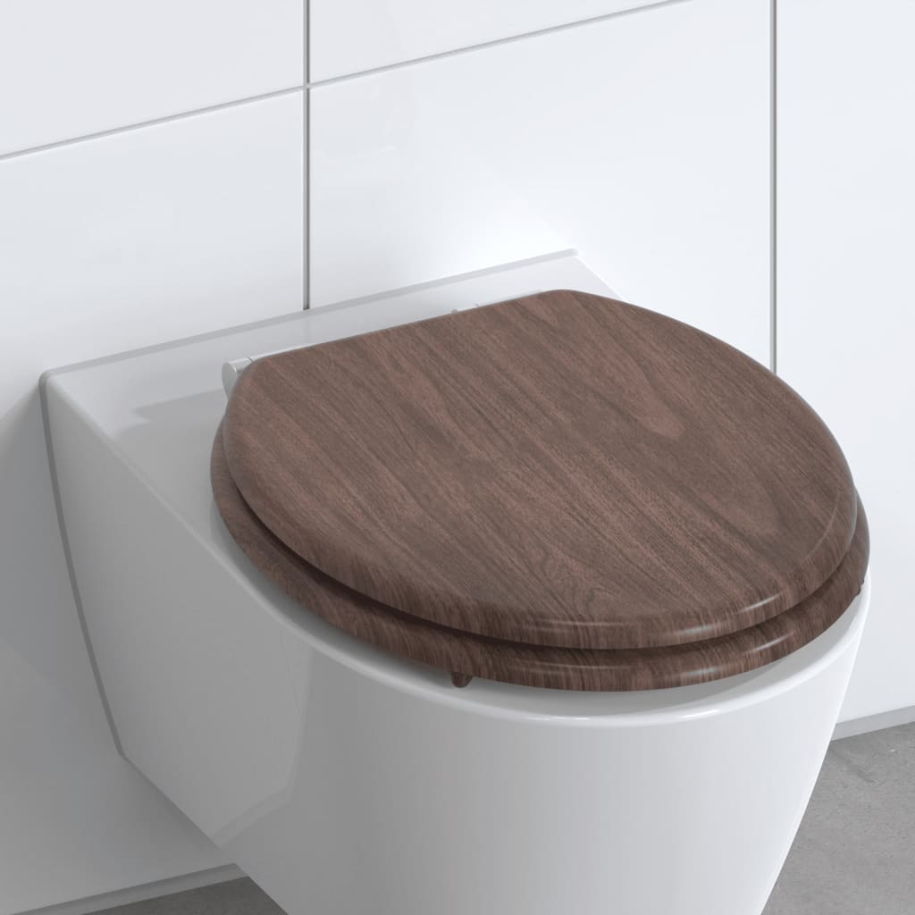 SCHÜTTE Toiletbril soft-close DARK WOOD MDF - Afbeelding 4