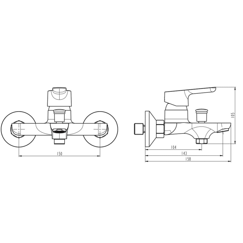 

SCHÜTTE Bad-douchemengkraan VICO 105 mm chroom