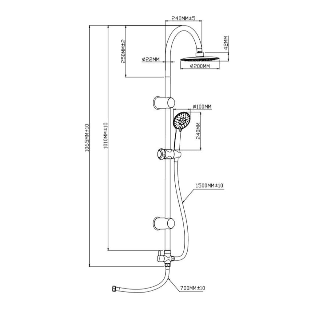 Overhead Shower Set JAMAICA FRESH Chrome SCHÜTTE 11 width=274