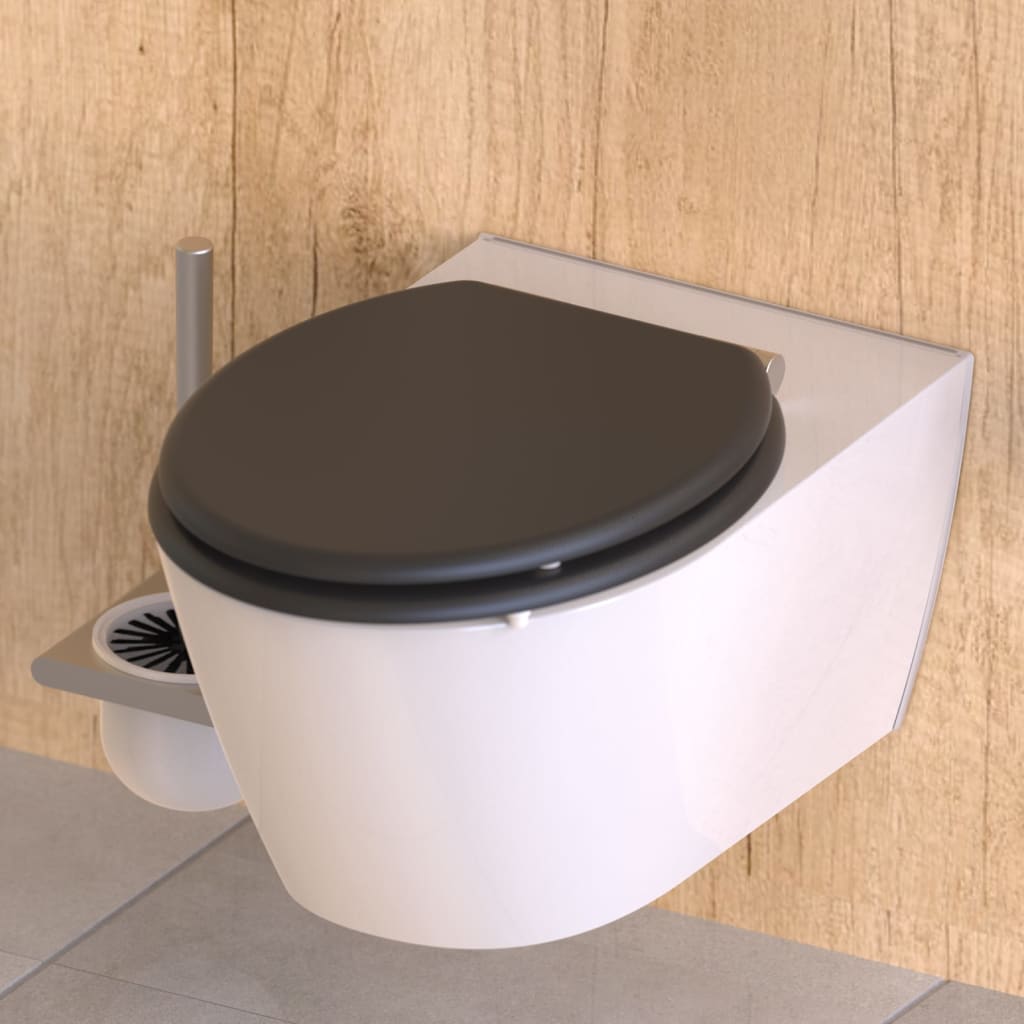 SCHÜTTE toiletsæde med soft close-funktion ATHRAZIT mat antracitgrå