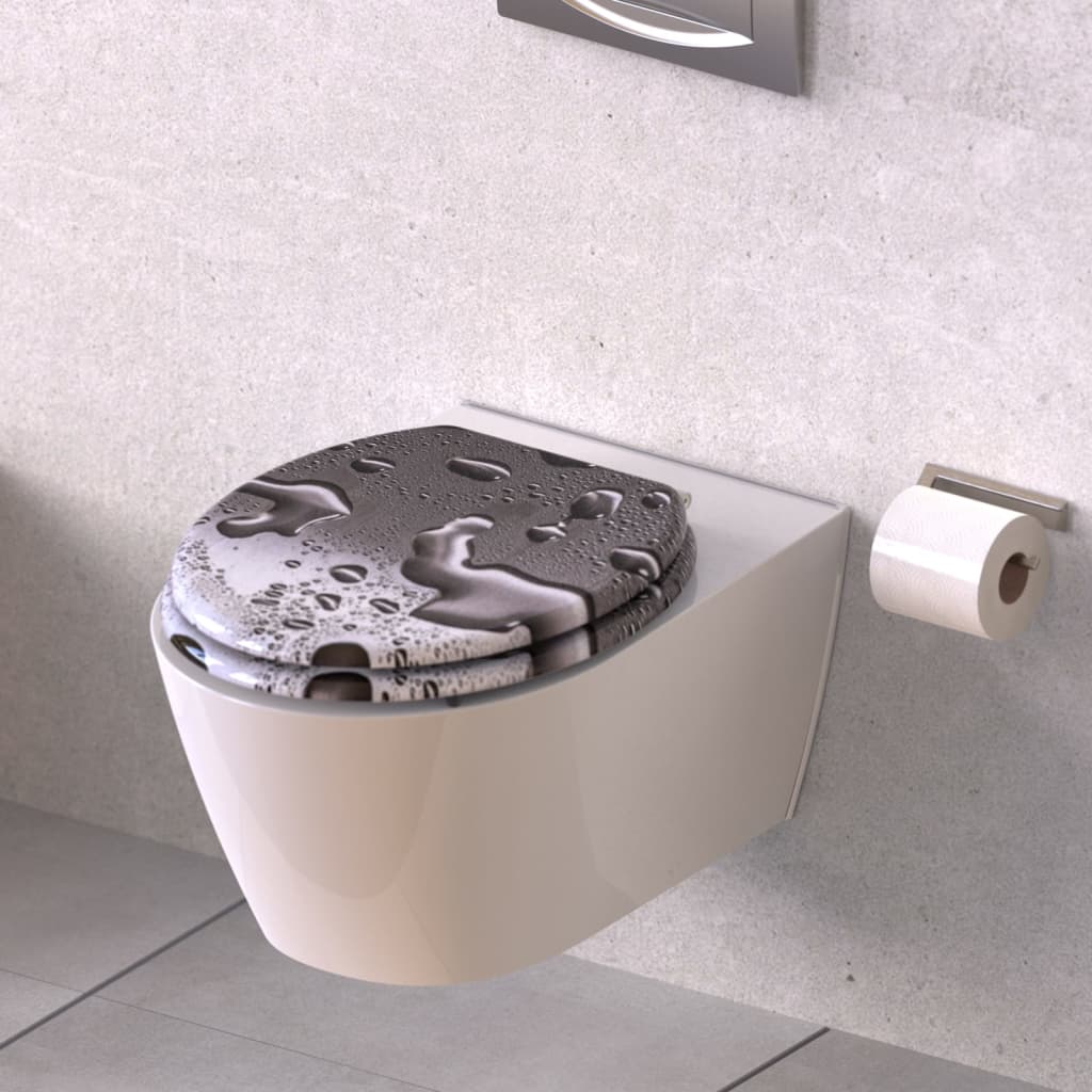 SCHÜTTE toiletsæde med soft close-funktion GREY STEEL