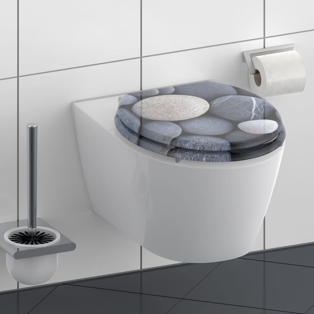 Schütte Toilettensitz mit Absenkautomatik Grey Stone