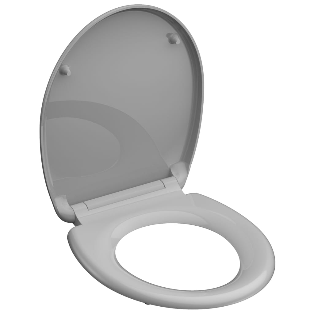 SCHÜTTE toiletsæde med soft close + quick release GREY duroplast