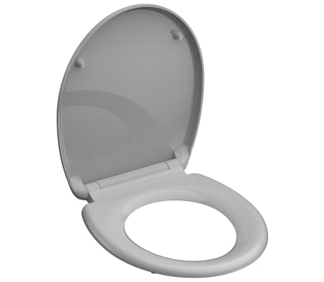 SCHÜTTE Tapa WC cierre suave liberación rápida GREY duroplast