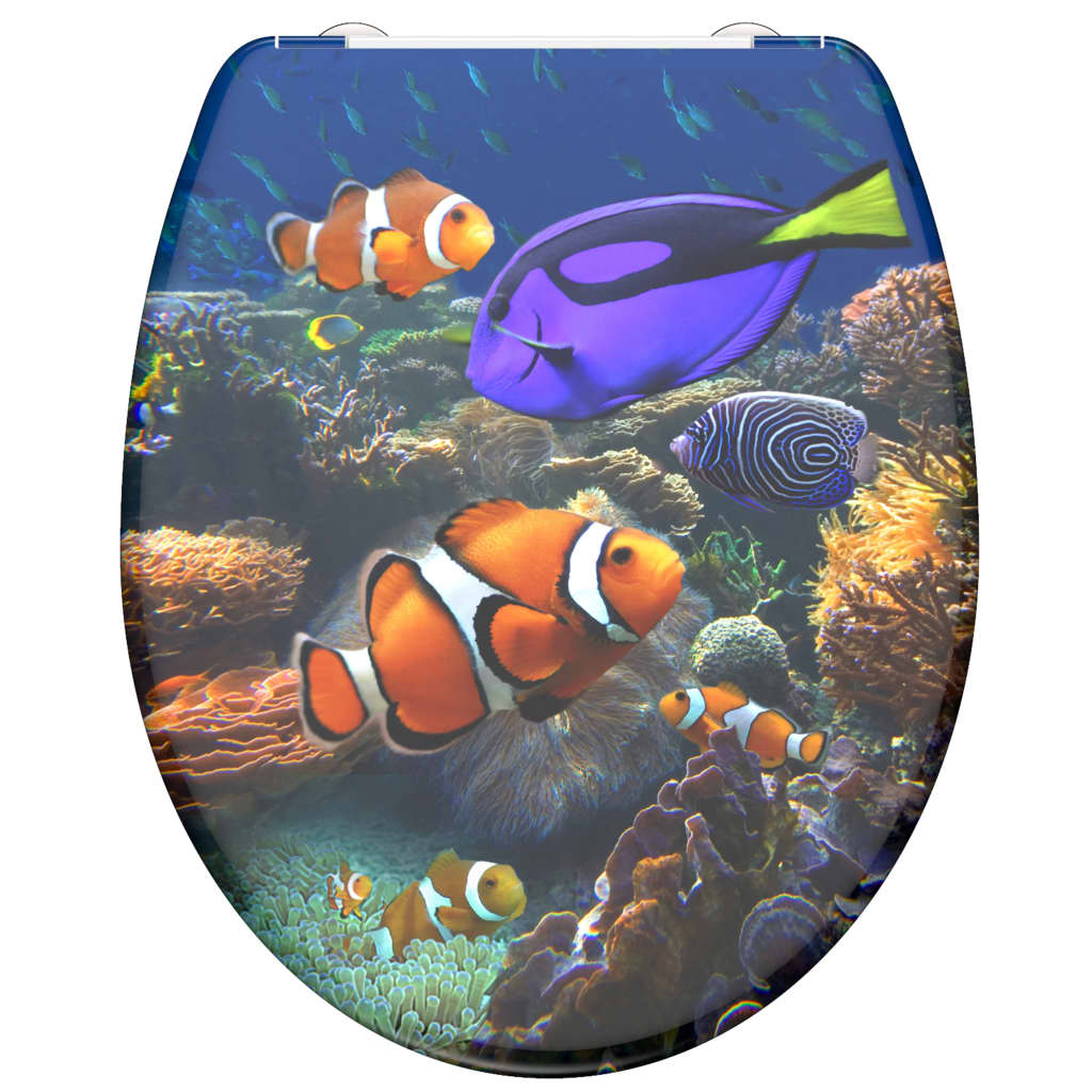 SCHÜTTE Duroplast WC-istuin Soft-Close SEA LIFE kuvio