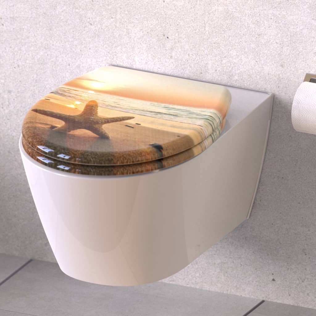 Scaun de toaletă Duroplast, închidere silențioasă, „SEA STAR”