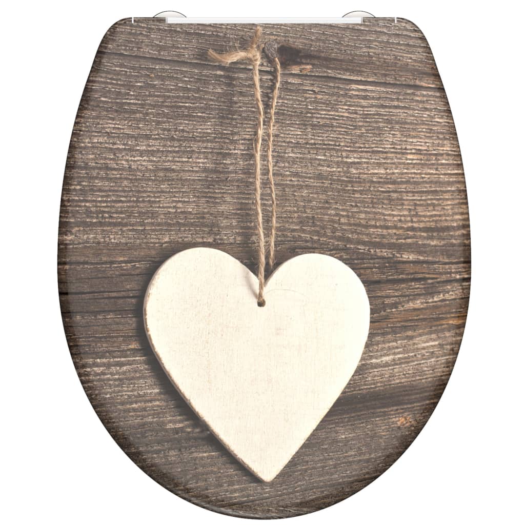 SCHÜTTE WC sedadlo s pomalým zatváraním WOOD HEART potlač duroplast