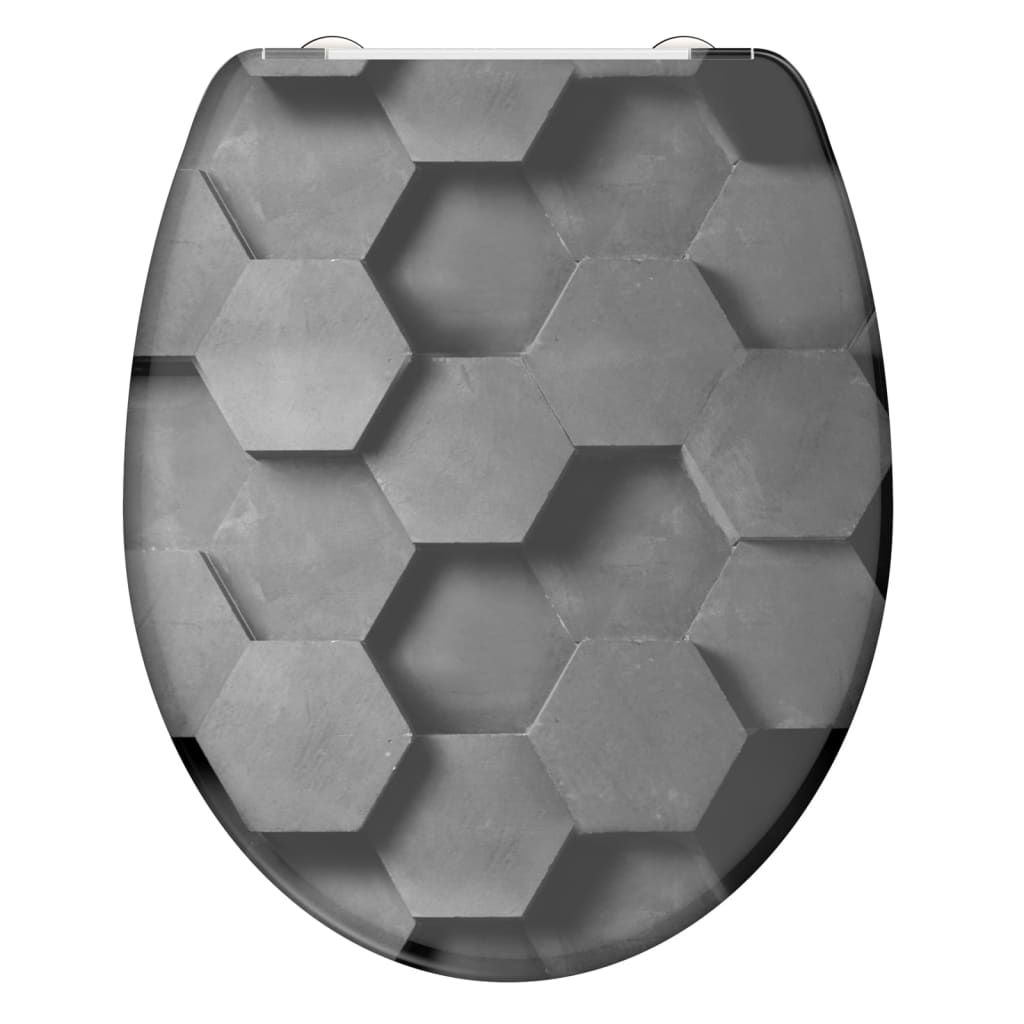 

SCHÜTTE Toiletbril met soft-close quick-release GREY HEXAGONS