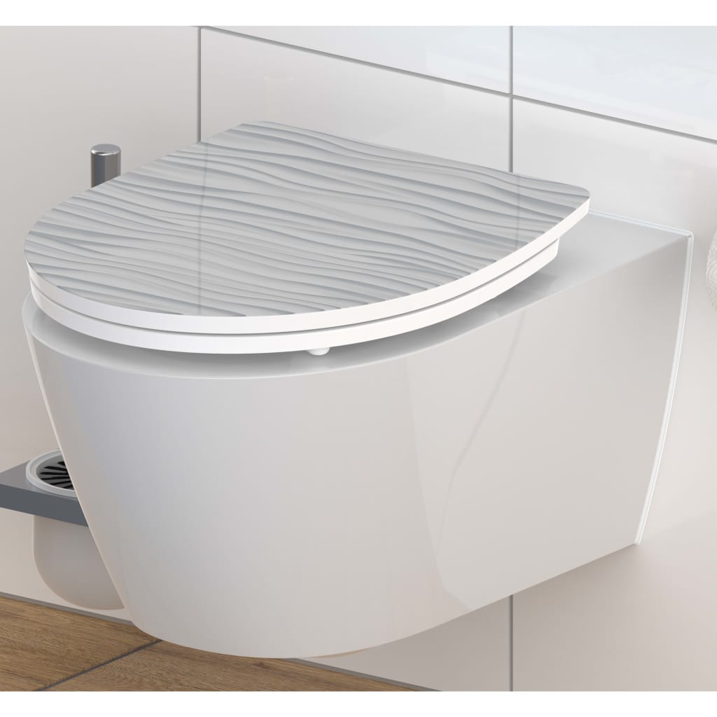 

SCHÜTTE Toiletbril met soft-close WHITE WAVE duroplast wit