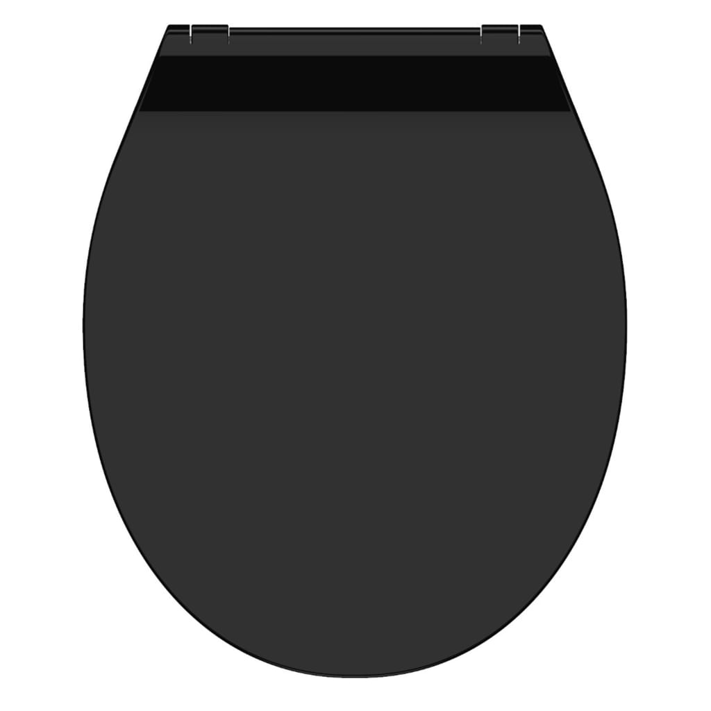 Capac de toaletă SLIM BLACK, duroplast