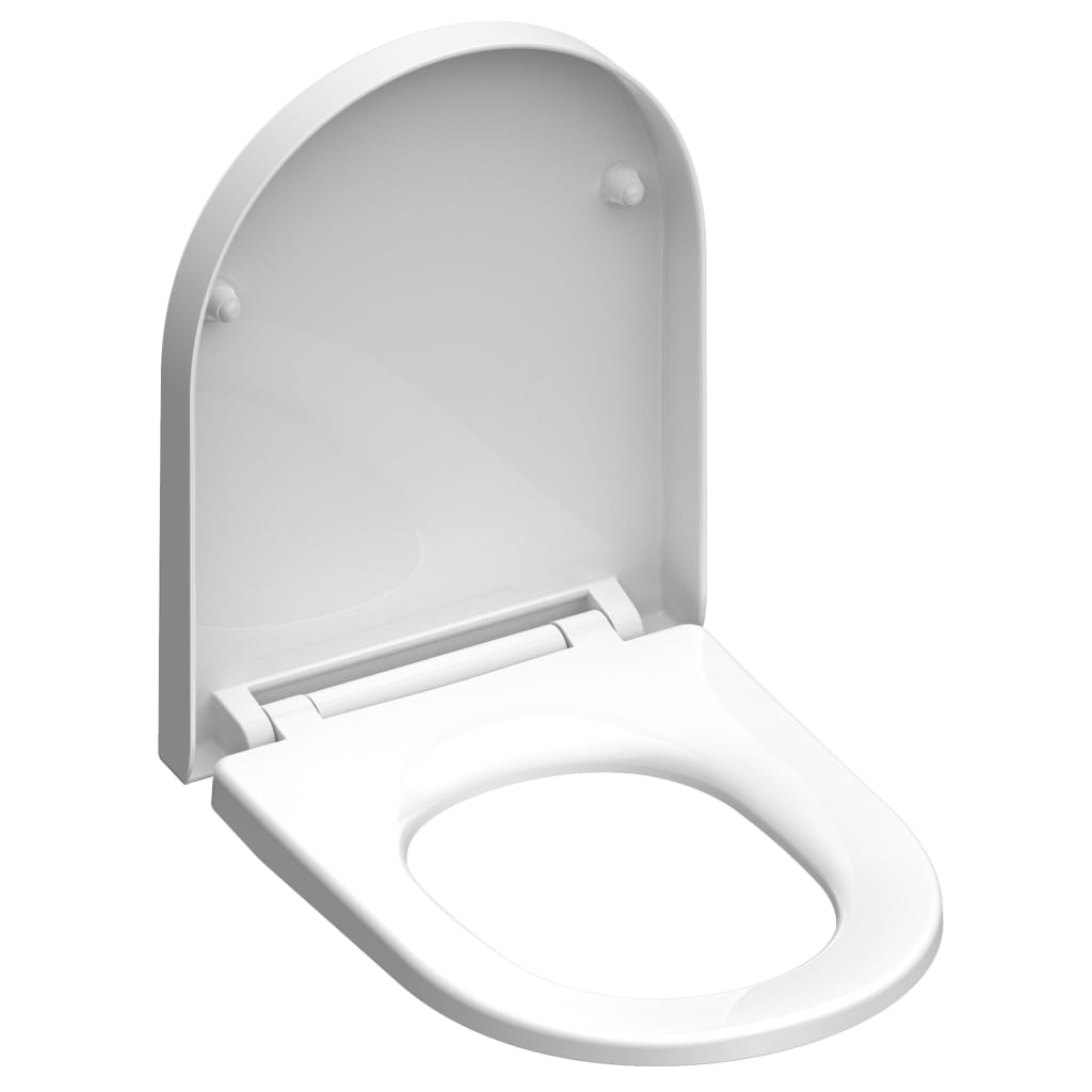 Capac de toaletă Duroplast „WHITE”, în formă de D