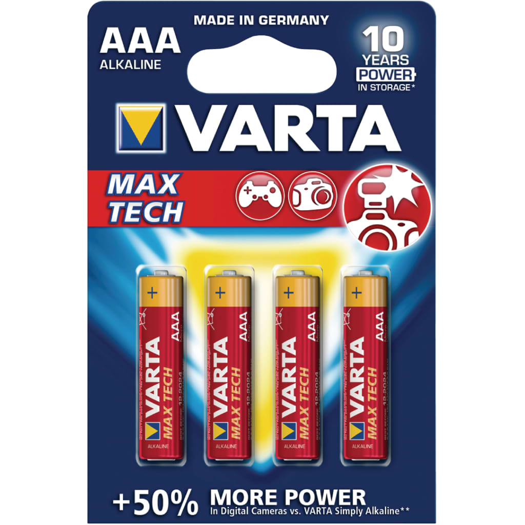 Varta Alkaline Batterij Max Tech AAA 4 Stuks